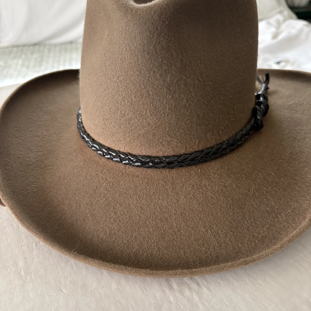 O'Farrell Brown Cowboy Hat with Black Braided Band, Size Small, 6.5-7 - Picture 7 of 13